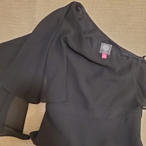 Vince Camuto Cape Overlay One-shoulder Jumpsuit - Picture 6 of 8